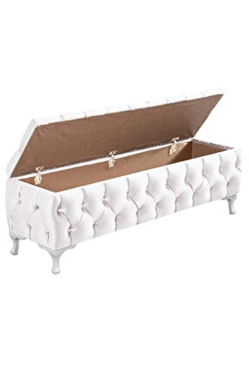 setay beyaz sandikli yatak ucu pufu 90x40x50 fiyati yorumlari trendyol