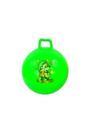 Yeşil Tutmalı Zıplayan Pilates Topu - Çocuk Oyun - Spor - 55 Cm , 450 gr .