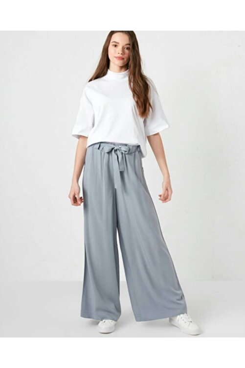 Bigstorm Kadin Bebe Mavisi Beli Kusakli Bol Paca Viskon Pantolon Fiyati Yorumlari Trendyol