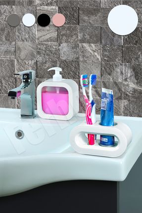 Banyo Seti 2'li Sıvı Sabunluk Diş Macunu Kutusu Diş Fırçalık Şampuan Sabun Deterjanlık TYC6CT9WHN170401059001855