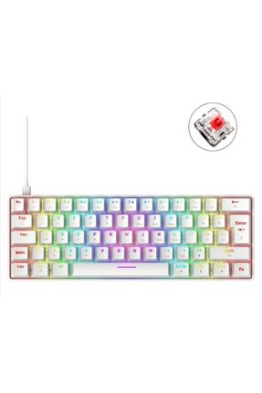 Rgb T60 Mekanik Klavye Beyaz Renk Kırmızı Switch