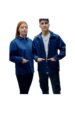 Kaşe Ceket Cep Detaylı Çıt Çıtlı Unisex Ceket / Gömlek