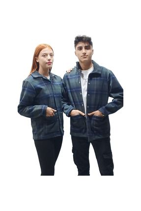 Kaşe Ceket Cep Detaylı Çıt Çıtlı Unisex Ceket / Gömlek