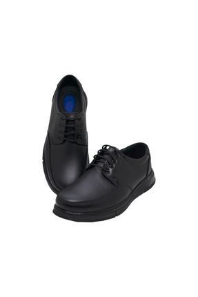Erkek Hakiki Deri Ultra Rahat Jelli Bağcıklı Siyah Günlük Baba Ayakkabısı Bva-3