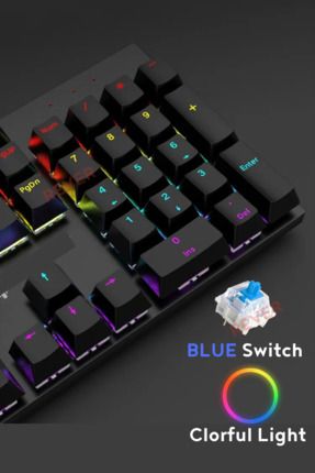 Blue Switch Mekanik Gaming Oyuncu Klavyesi Colorfull RGB Işıklı