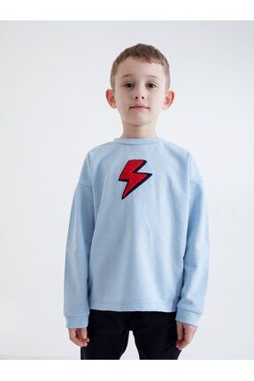 Çocuk Şimşek Süzene Sweatshirt (2-7 Yaş) - Açık Mavi