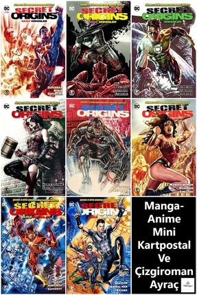 Secret Origins (1-8) Superman-Batman-Harley Quinn-Wonder Woman | Manga-Anime Mini Kartpostal