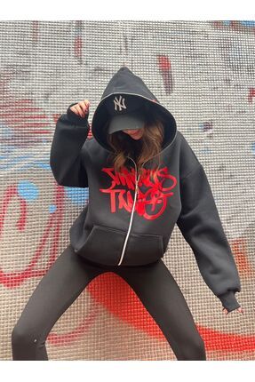 alhemengelir Minus Two Fermuarl Unisex Oversize Zipper 3 plik Hoodie Fiyat Yorumlar Trendyol
