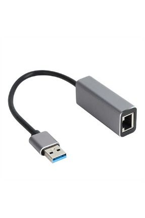 USB 3.0 - 10/100/1000 Mbps RJ45 Ethernet Çevirici Adaptör Alüminyum Kasa