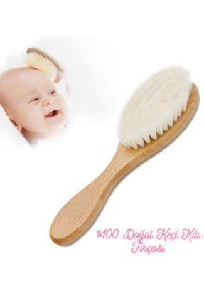%100 Doğal Keçi Kılı Bebek Saç Fırçası Keçi Kılı Bebek Tarağı Çocuk Saç Fırçası