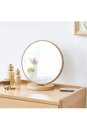 Yuvarlak 90° Hareketli Ahşap Ayna Yeni Tasarım Modern Masaüstü Banyo Ayna