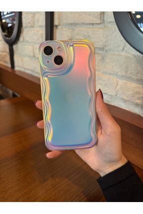 Iphone 14 Plus Uyumlu Zigzaglı Dalgalı Hologram Puf Kılıf