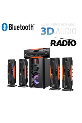 Bluetoothlu 5+1 Ses Sistemi Sound Dijital Yeni Nesil Ekran Radyolu Usb Ses Sistemi 3D Sound