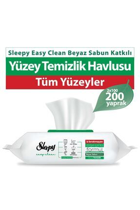Easy Clean Beyaz Sabun Katkılı Yüzey Temizlik Havlusu 2X100 (200 Yaprak)