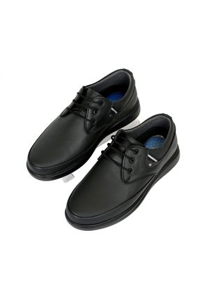 Erkek Hakiki Deri Ultra Rahat Jelli Bağcıklı Siyah Günlük Baba Ayakkabısı Bva-5