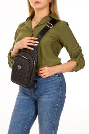 Kadın Desenli Çapraz Askılı Bel Ve Omuz Çantası Günlük Bodybag