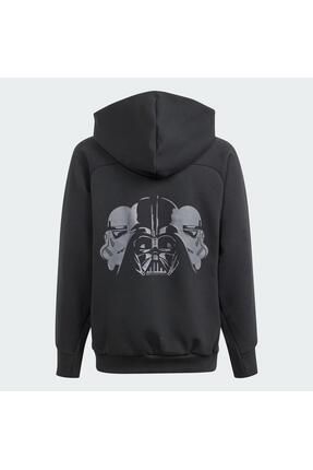 adidas ocuk x Star Wars Z.N.E. Full Zip Kap onlu st Siyah