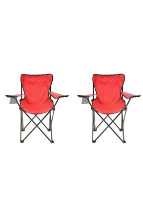2'li Piknik ve Kamp Sandalyesi - Kırmızı EVİDEAMTT007