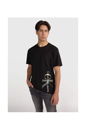 Erkek Marka Logolu Pamuklu Günlük Kullanım Siyah T-Shirt J30J324783-BEH