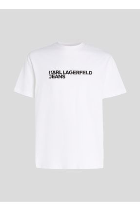 Karl Lagerfeld Jeans Bisiklet Yaka Beyaz Erkek T Shirt