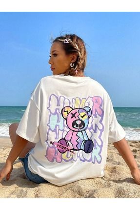 Sweetline Humor Bear Suprem T Shirt Beyaz Bask l Oversize Bisiklet Yaka Ti ort Fiyat Yorumlar Trendyol