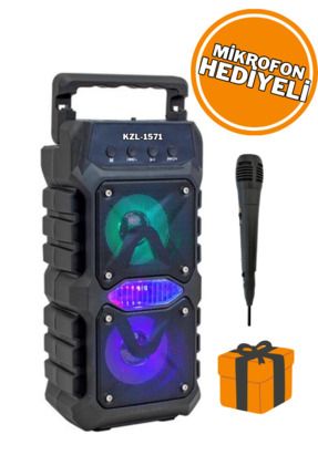Parti Hoparlörü Bluetooth Hoparlör 3 Inç × 2 Kablosuz Speaker Ses Bombası Radyo Usb TF Giriş