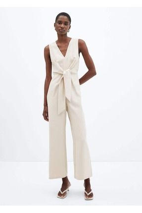 Mango white shop jumpsuit