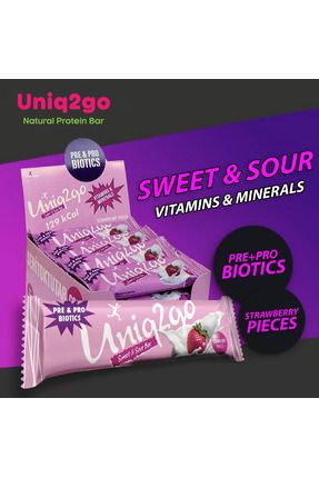 Uniq2go Tatlı Ekşi Pre-probiyotik Protein Bar 38 gr 16 Adet Fiyatı,  Yorumları - Trendyol