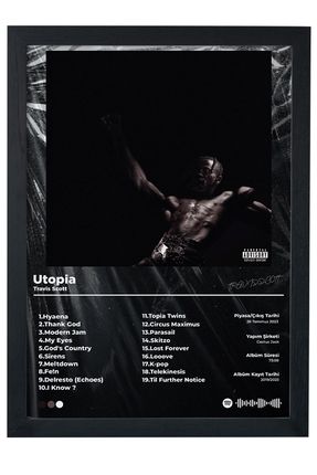 Gxeart Travis Scott Utopia Albüm Siyah Çerçeveli Spotify Barkodlu Poster  Tablo Fiyatı, Yorumları - Trendyol