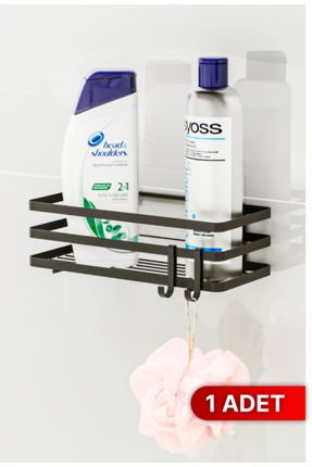 Banyo Düzenleyici Şampuanlık Sabunluk 1 ADET Lamalı Yapışkanlı 2 Askılı Duş Rafı Organizer