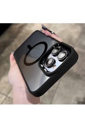 İphone 15 Pro Max Kılıf Krom Mika Magsafe Arkası Şeffaf Hassas Butonlu Mat Yumuşak Renkli Kenarlı