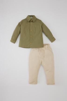 Erkek Bebek Uzun Kollu Gömlek Twill Pantolon 2'li Takım Z2535a224sp
