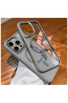 iPhone 15 Pro Max Uyumlu Kılıf Magsafe Özellikli Metal Kamera ve Tuş Tasarımlı Arkası Sararmaz Sert