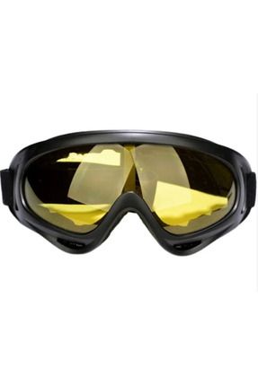 Kayak ve Bisiklet Gözlüğü Siyah Çerçeve Sarı Cam