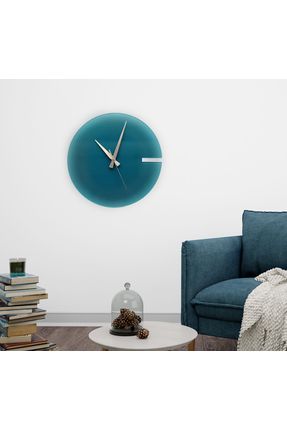 Modern Mavi Duvar Saati - Minimalist Tasarım Pleksi, Sessiz Mekanizmalı, Şık Metal Akrep ve Yelkovan