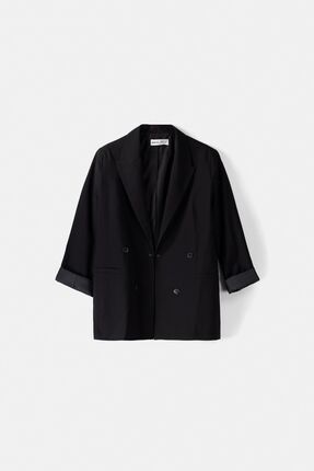 Bershka Dokumlu slim fit kruvaze blazer Fiyat Yorumlar Trendyol