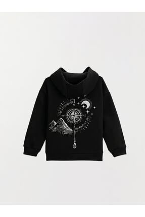 Çocuk Baskılı Unisex Kapüşonlu Sweatshirt