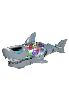 Sesli Işıklı Haraketli Köpek Balığı Robot 3O Cm Gri