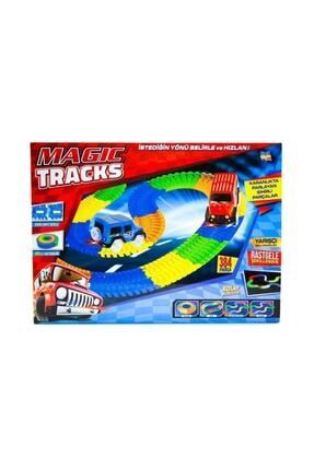 Kl-kayyum Oyuncak Magic Tracks Hareketli Raylar 384 Parça 2 Işıklı Arabalı Oyuncak Yarış Parkuru