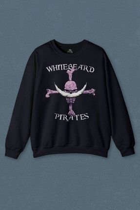 so cool Lacivert Sweatshirt Anime Whitebeard Amiral Prates One Piece Luffy Bask l Unisex Sweat