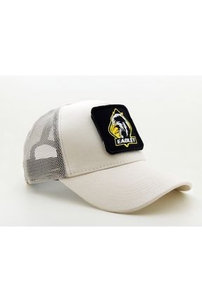 Trucker (NAKIŞ) EAOLET Logolu Unisex Beyaz Şapka (CAP)