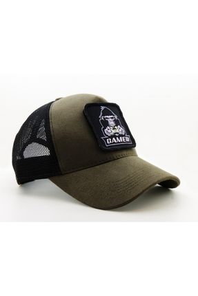 Trucker (NAKIŞ) Gamer Monkey Logolu Unisex Haki-Siyah Şapka (CAP)