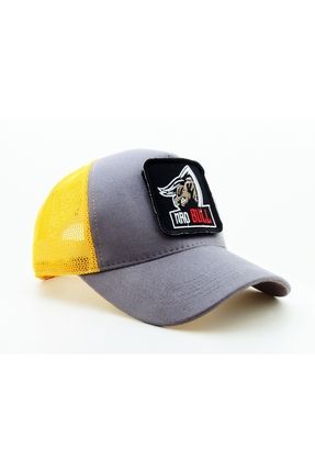 Trucker (NAKIŞ) MAD BULL Logolu Unisex Gri-Sarı Şapka (CAP)