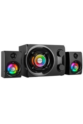 Rms-g8 2 1 25w Bluetooth Usb-sd-fm Rainbow Siyah Led Işıklı Gaming Speaker Hoparlör 830551