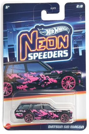 HOT WHEELS Datsun 510 Wagon Neon Speeders 2024 Model Araba