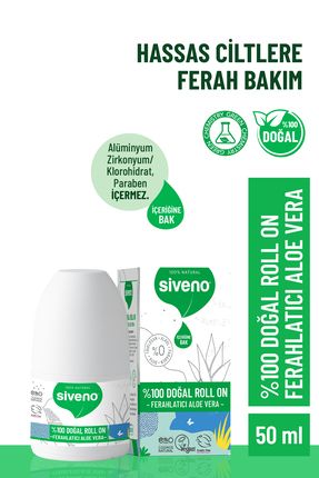 %100 Doğal Roll-on Aloe Vera Deodorant Ter Kokusu Önleyici Bitkisel Lekesiz Vegan 50 ml
