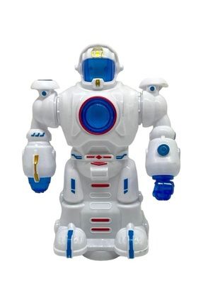 Çarp Dön Sesli Işıklı Robot 16 Cm Beyaz