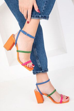 orange-multı Kadın Klasik Topuklu Ayakkabı 17801