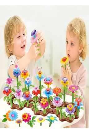 53 Parça Bahçe Çiçek Yapım Seti Yapboz Bul Tak Puzzle Plaj Deniz Oyuncağı Eğitici Oyuncak