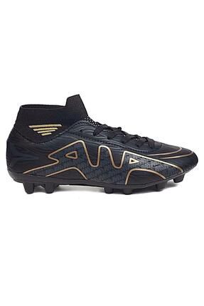 Çoraplı Bilekli Boğazlı Krampon Futbol Ayakkabısı Siyah - Altın